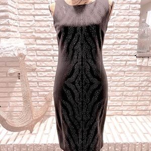 Carmen Marc VALVO Black Studded sheath Dress NWT